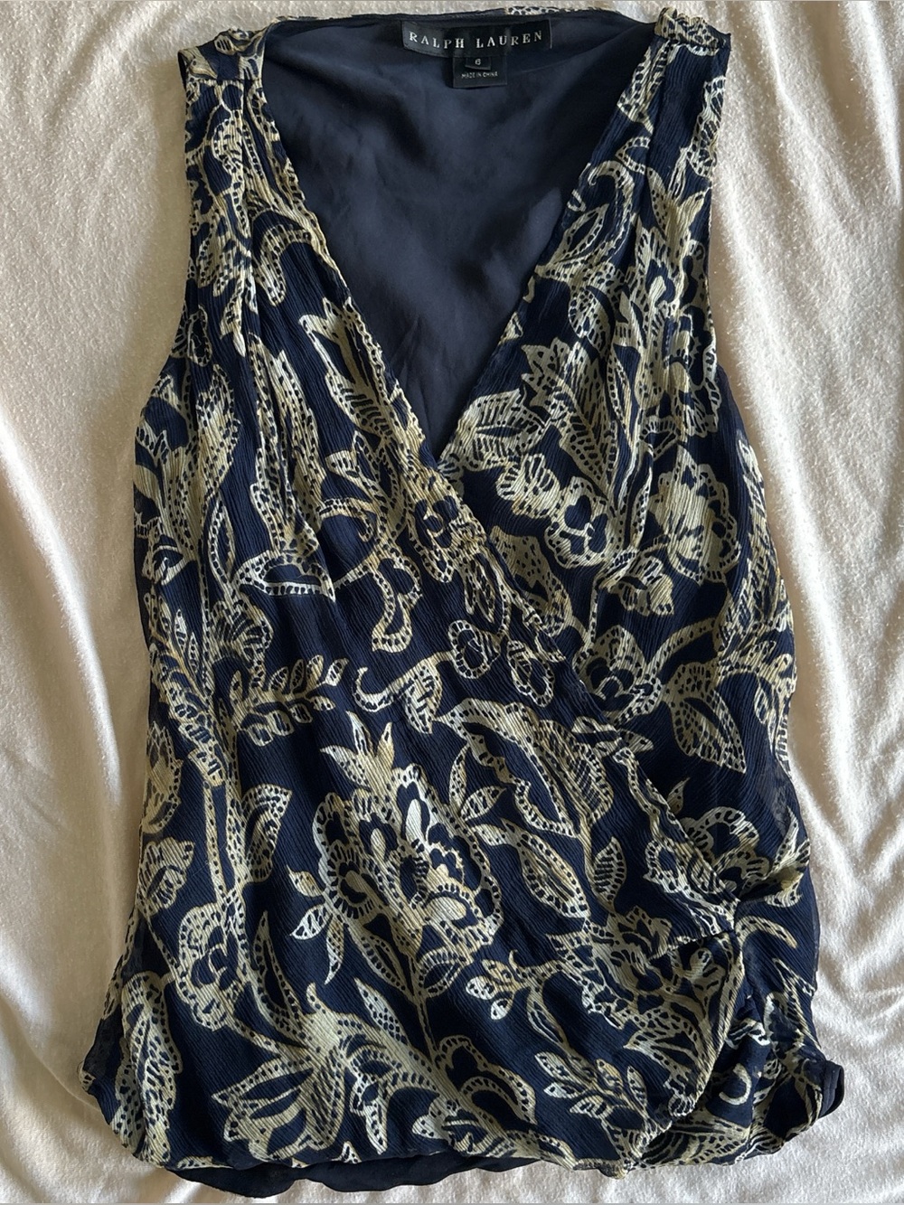 Ralph Lauren Navy Floral Sleeveless Tank